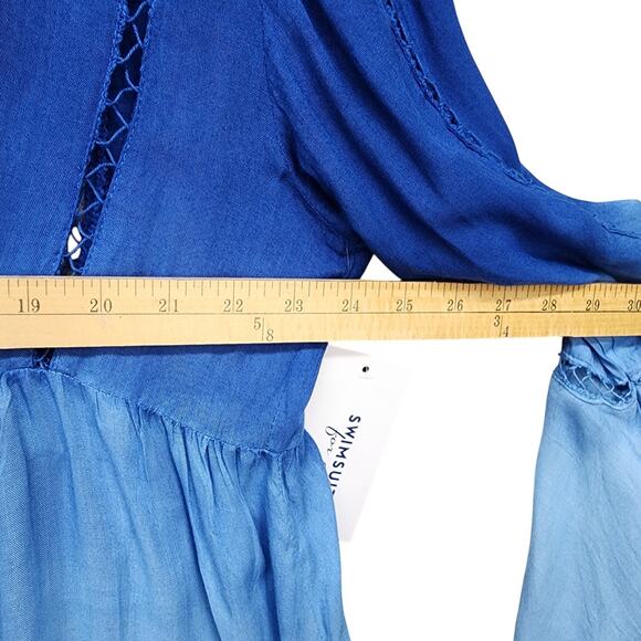 NWT Swimsuits for All Coverup Size 14/16 LARGE Tunic Dress Blue Ombre Beach Pool - Picture 10 of 16